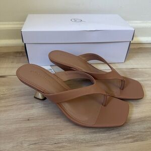 Elegant Tan Women's Heeled Sandals